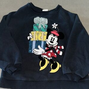 Zara Navy Sweatshirt with Minnie Mouse Gift Graphic